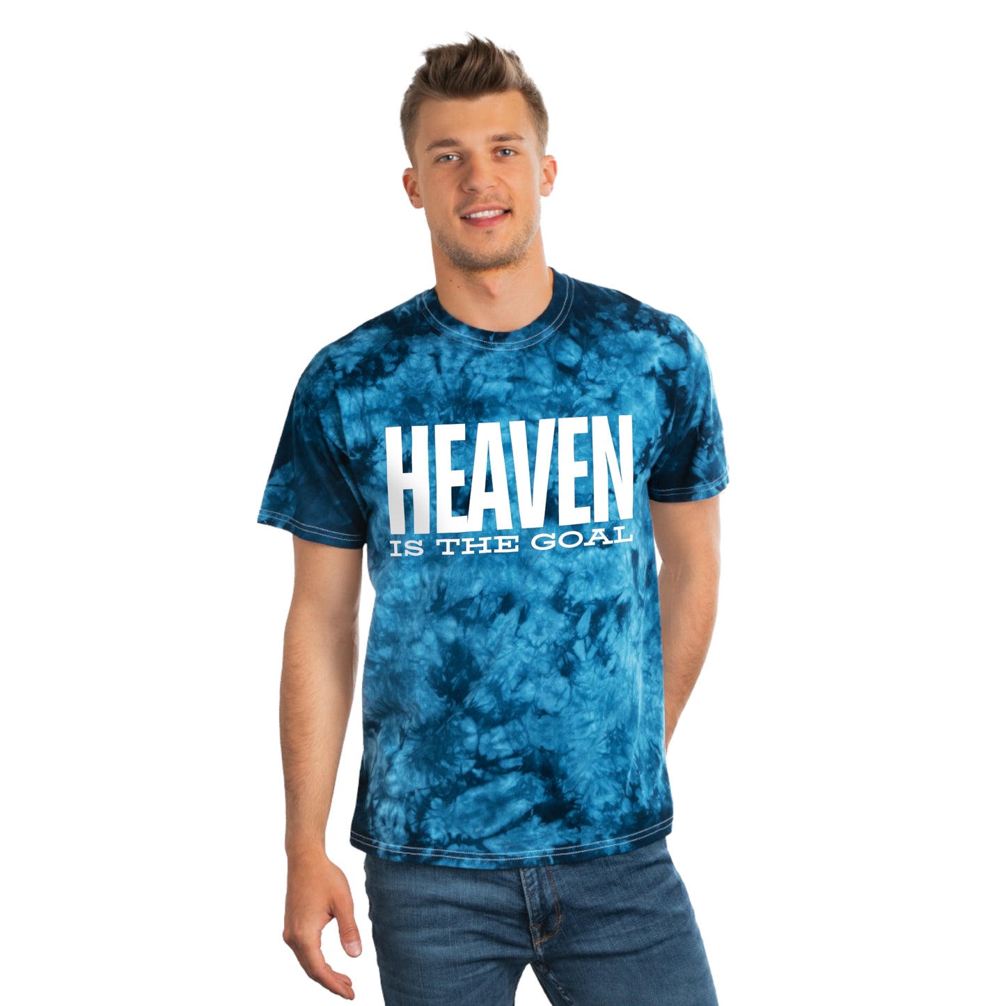 Heaven is the Goal Blue Tie Dye Tee